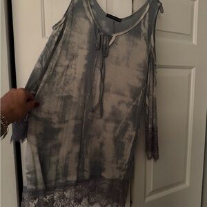 T.party tunic Elegant Tie-Dye Lace Trim Top large